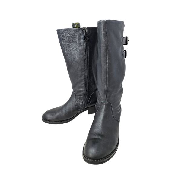 Gentle Souls 9.5 Brian Black Leather Tall Boot Buckle Riding Classic Comfort - Picture 5 of 5